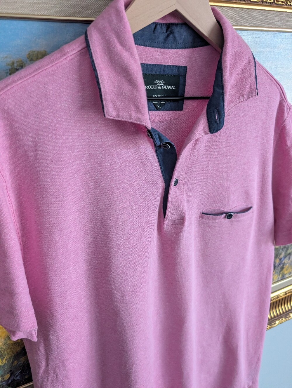 Rodd & Gunn Pink Linen Polo